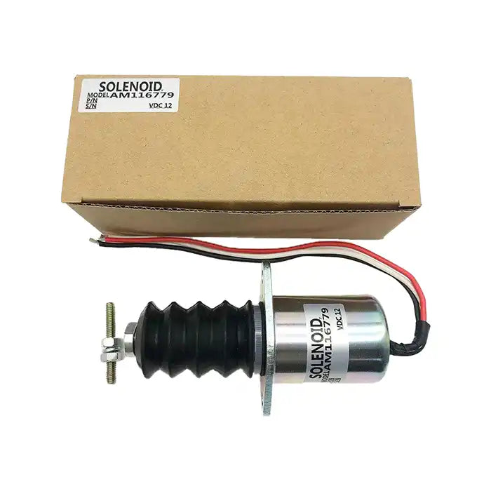 Fuel Shut-off Solenoid AM116779 With 3-Wire Connector for John Deere F1145 Mower
