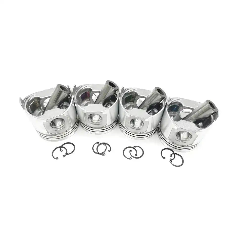 Piston 4 Units 1 Set For Komatsu Wheel Loader WA75-3 WA85-3 Yanmar Engine 4TNE98 Komatsu Engine 4D98E