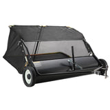 Tow Behind Lawn Sweeper 48.5 Inch, 26 cu. ft Large Capacity, Dumping Rope Design & Heavy Duty Leaf Collector with Adjustable Sweeping Height for Picking up Debris and Grass, 50", Black