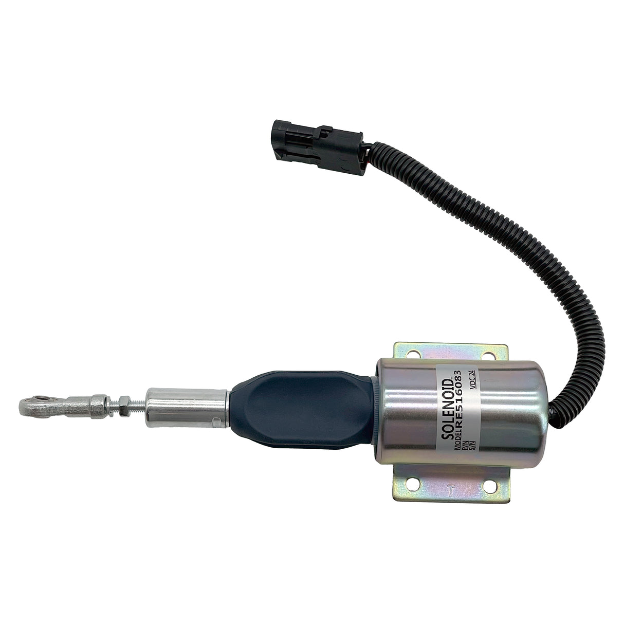 Fuel Shutoff Solenoid RE516083 for John Deere 120 160LC 200LC 230LC 230LCR 270LC 624H TC62H 624HLL 670C 670CH 672CH