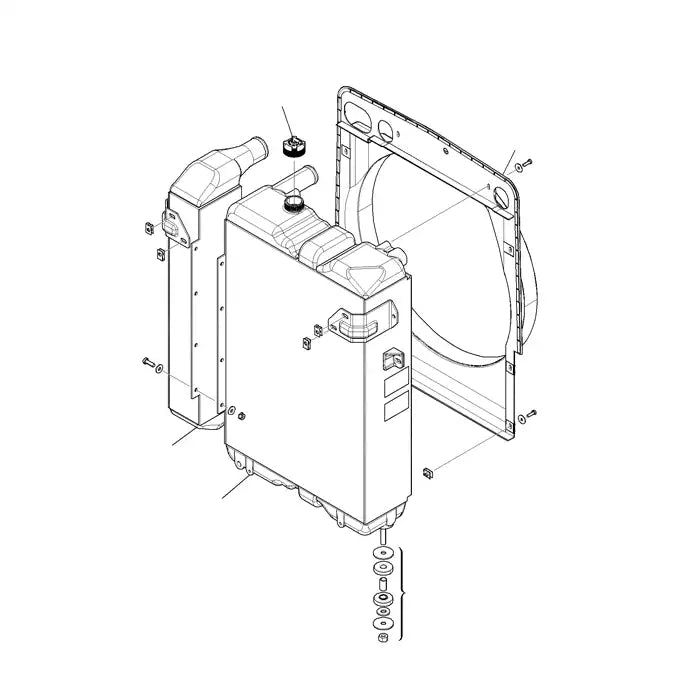 Water Tank Engine Radiator 42N-03-11872 for Komatsu WB93R-5E0 WA97R-5E0 Loader