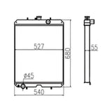 Water Tank Engine Radiator Assy 3F240-72062 for Kubota Tractor M-90DTC M-100 M-110DTC M-110FC M-120DTC M-120FC M125XDT M125XDTC M125XDTCC